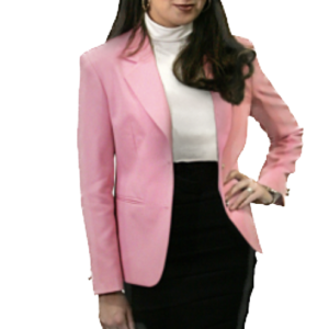 Ladies, Contemporary Cut, Pink Blazer.